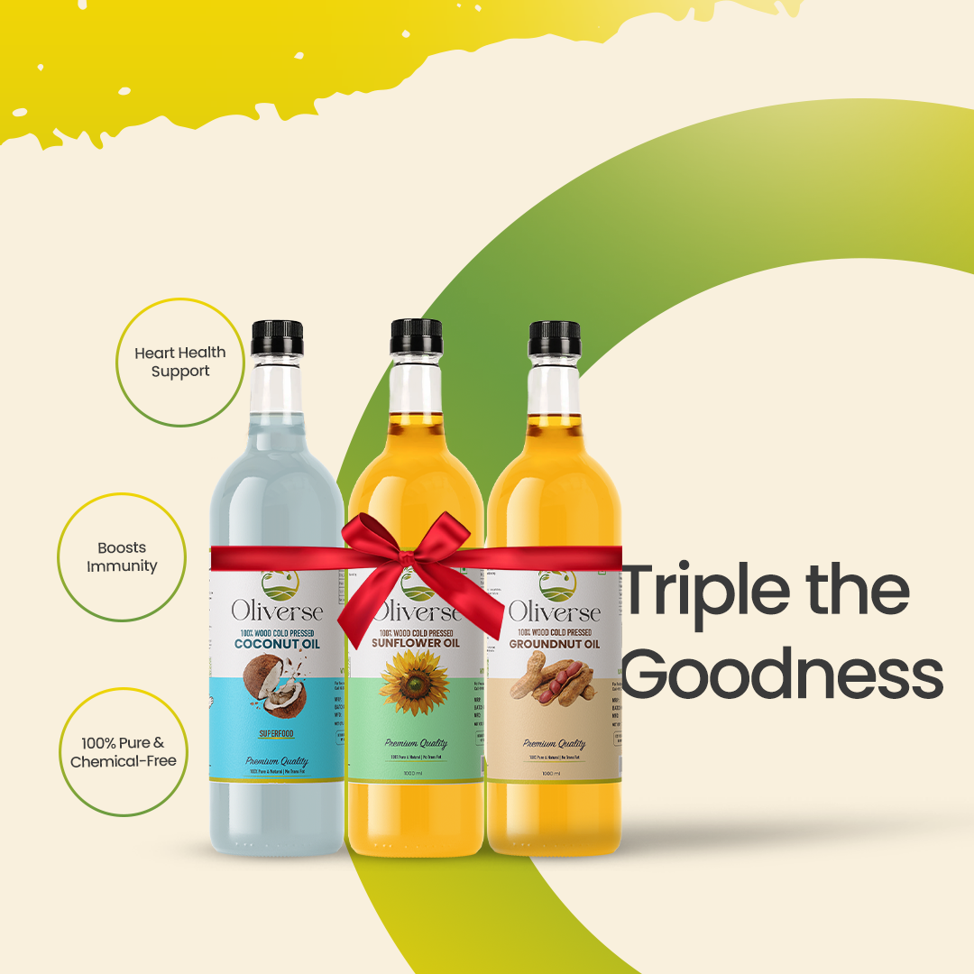 1 + 1 + 1 Ltr  Groundnut, Sunflower and Coconut