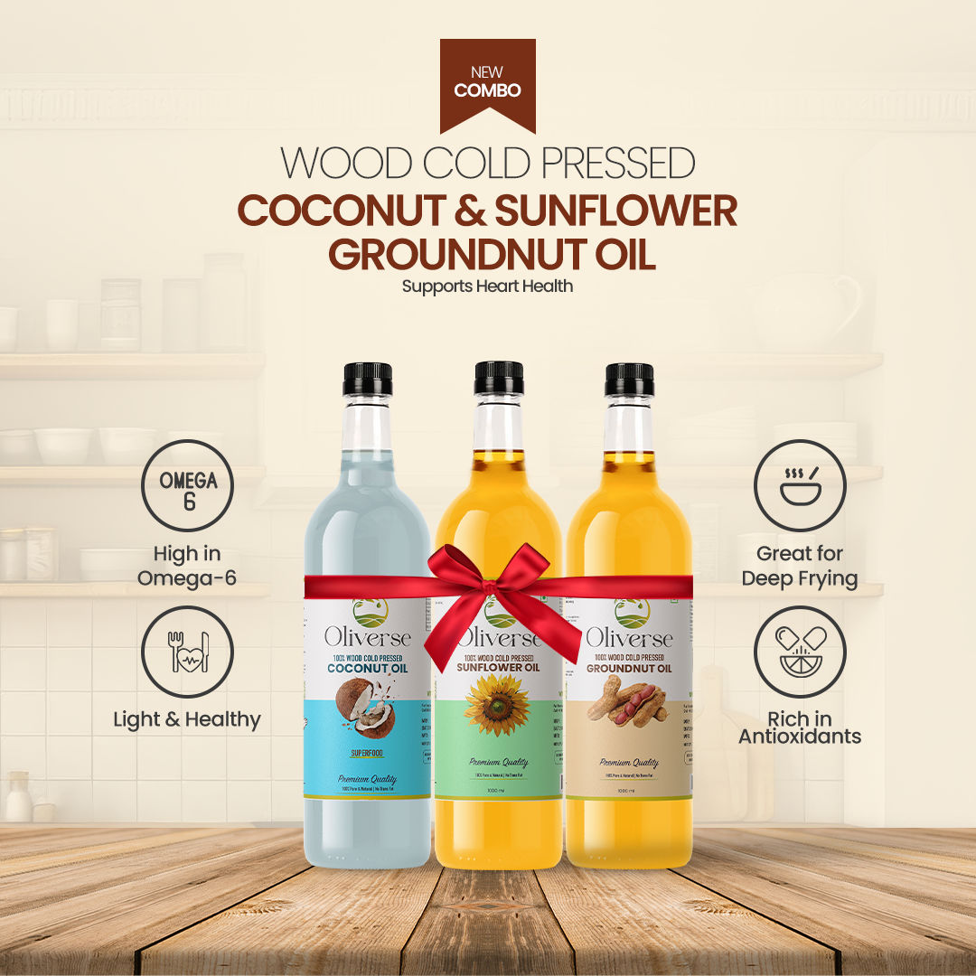1 + 1 + 1 Ltr  Groundnut, Sunflower and Coconut