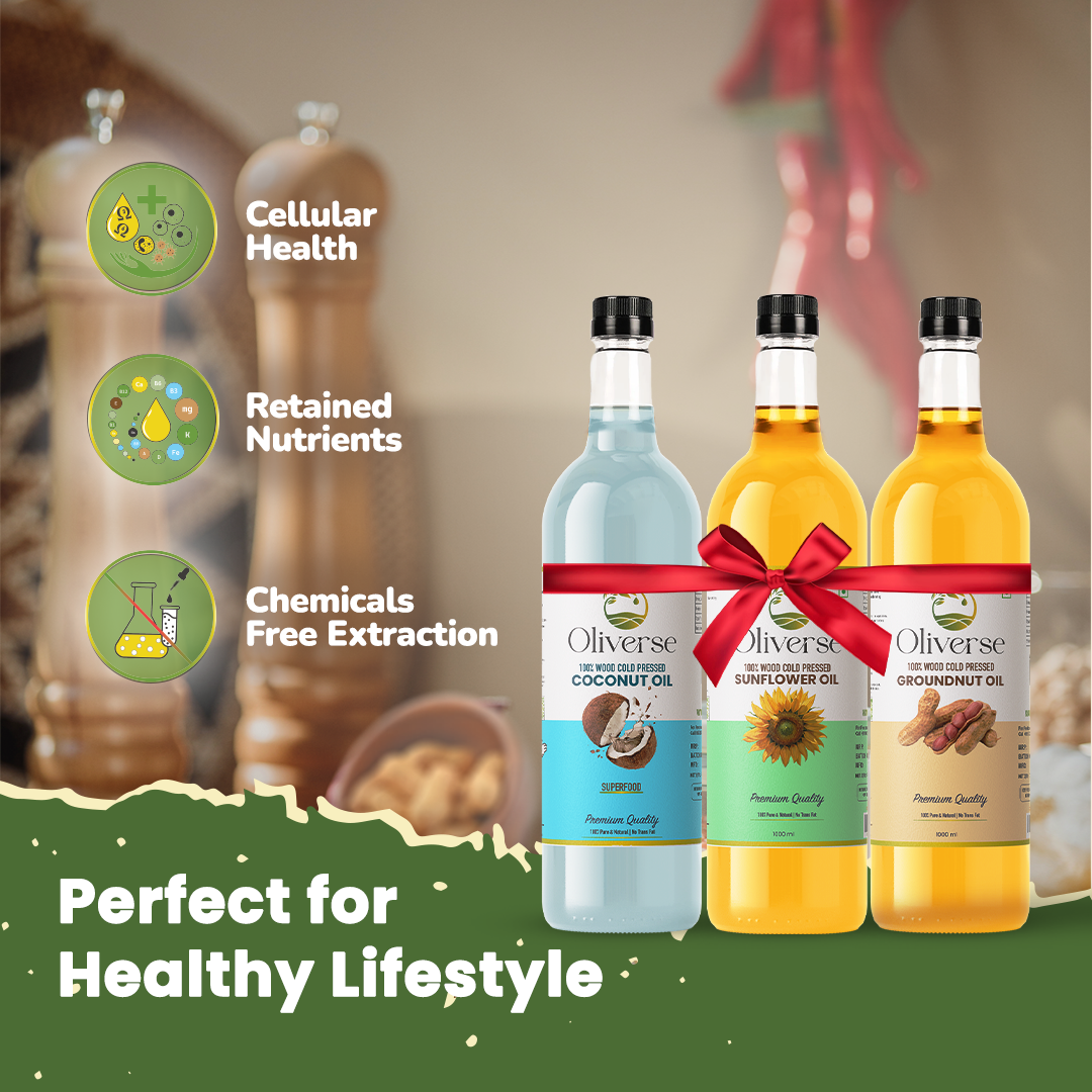 1 + 1 + 1 Ltr  Groundnut, Sunflower and Coconut